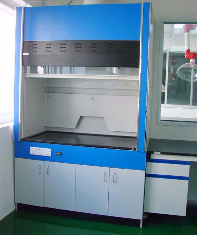 全木通風(fēng)柜臺(tái)面采用12.7mm厚度實(shí)芯理化板 全木通風(fēng)柜臺(tái)面采用12.7mm厚度實(shí)芯理化板